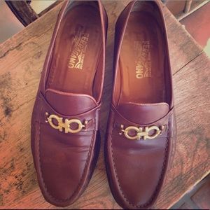 SALVATORE FERRAGAMO Leather Loafer Horse Bit 11D